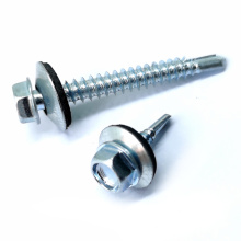 Metric Screw St 5.5 And Washer Self-Drilling Tek #3 Point Galvanized Hex Head Self Drilling